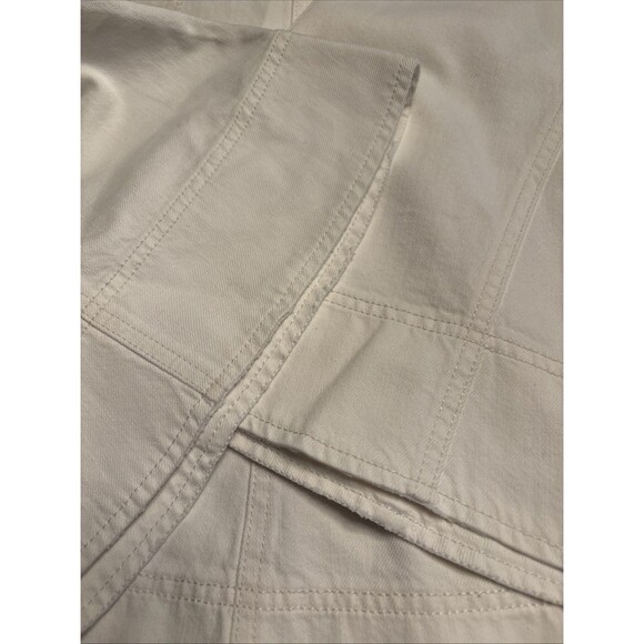 Madewell women’s Fluted Midi Skirt in Tile White denim distressed hem Sz 27 NWT - Picture 7 of 10